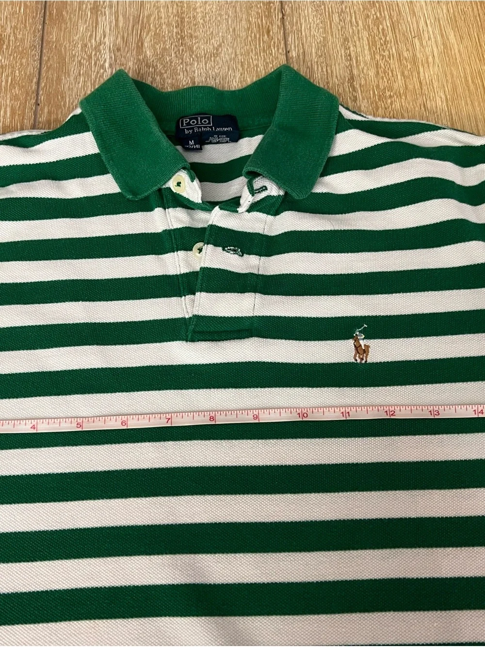 Ralph Lauren Green & White Striped Kids Polo
